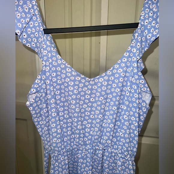 Blue Floral Full Length Dress - Picture 4 of 4